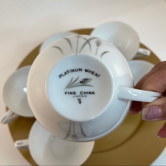Platinum Wheat Fine China Tea Cup Japan Vintage - Picture 10 of 10
